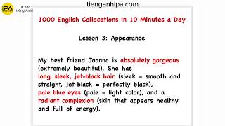 1000 English Collocations in 10 Minutes a Day – Lesson 3 – Appearance