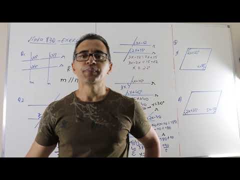 Vídeo 830   Exercícios de ângulos com retas paralelas cortadas por transversais