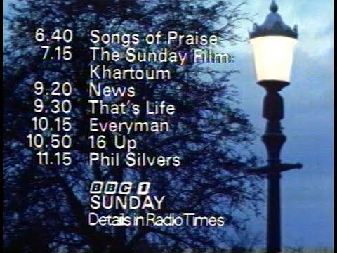Saturday 21st February 1981 BBC1 - Songs Of Praise - That's Life - Phil Silvers - Closedown - Rare