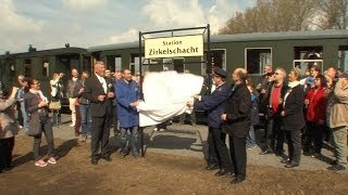 preview picture of video 'Eröffnung Bahnhof Zirkelschacht Mansfelder Bergwerksbahn'