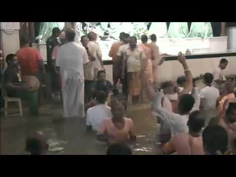 Mayapur Darshan Arati during flood - August 4th 2015