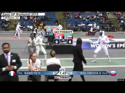 2019 449 T32 12 F E Individual Budapest HUN GP GREEN NABETH FRA vs KOLOBOVA RUS