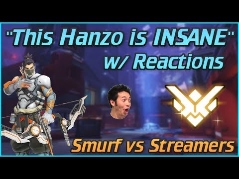 Undercover Smurf vs Overwatch Streamers w/ Reactions #1! Top 500 Hanzo Gameplay