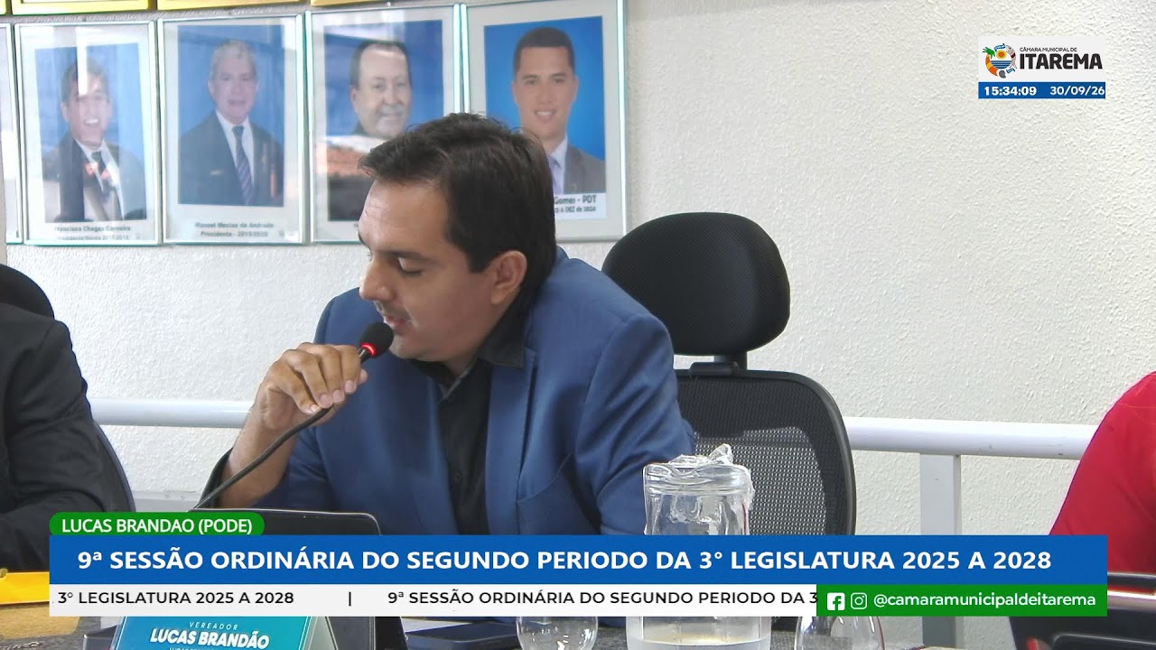 9ª SESSÃO ORDINÁRIA DO SEGUNDO PERIODO DA 3° LEGISLATURA 2025 A 2028