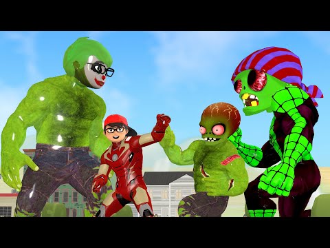 Super Police vs Spider Zombie vs Hulk Nick Joker - Scary Teacher 3D Superhero animation