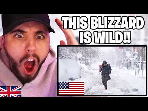 Brit Reacts to BLIZZARD RIGHT NOW in America!!