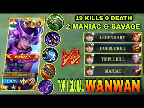 2 MANIAC & SAVAGE! Wanwan Best Gameplay ~ TOP 1 GLOBAL WANWAN | MLBB