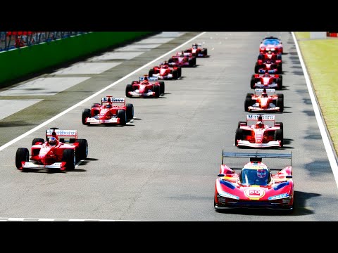 Ferrari 499P vs All 2000s Ferrari F1 Cars - Monza