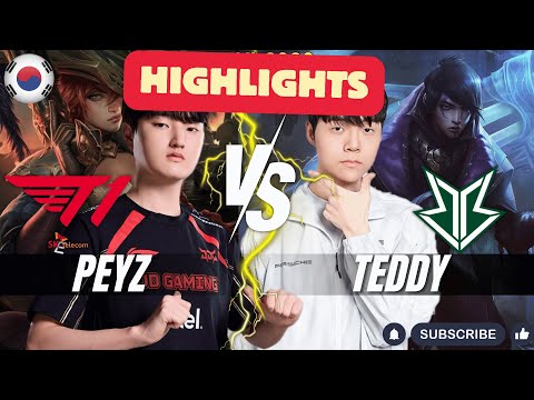 T1 Peyz vs BRO Teddy HIGHLIGHTS - Peyz MISS FORTUNE vs Teddy APHELIOS ADC - Patch 26.1 KR Ranked