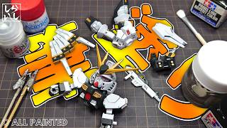 【ガンプラ塗装】別物レベルに変貌！？SDEX νガンダムの上半身を筆塗り全塗装で仕上げてみた！【逆襲のシャア】