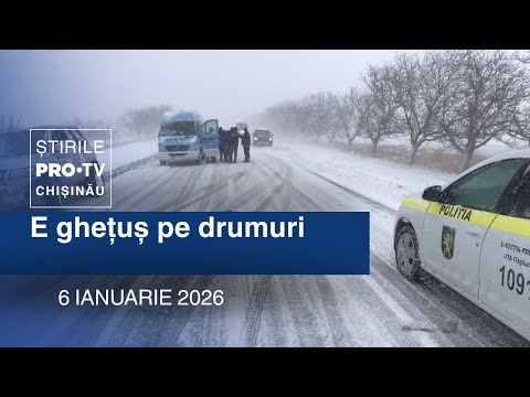 Știrile PRO TV (ORA 13:00) | E GHEȚUȘ PE DRUMURI | Moldova