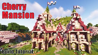 Minecraft Cherry Wood Mansion | How to Build a 1.20 Cherry Blossom Manor