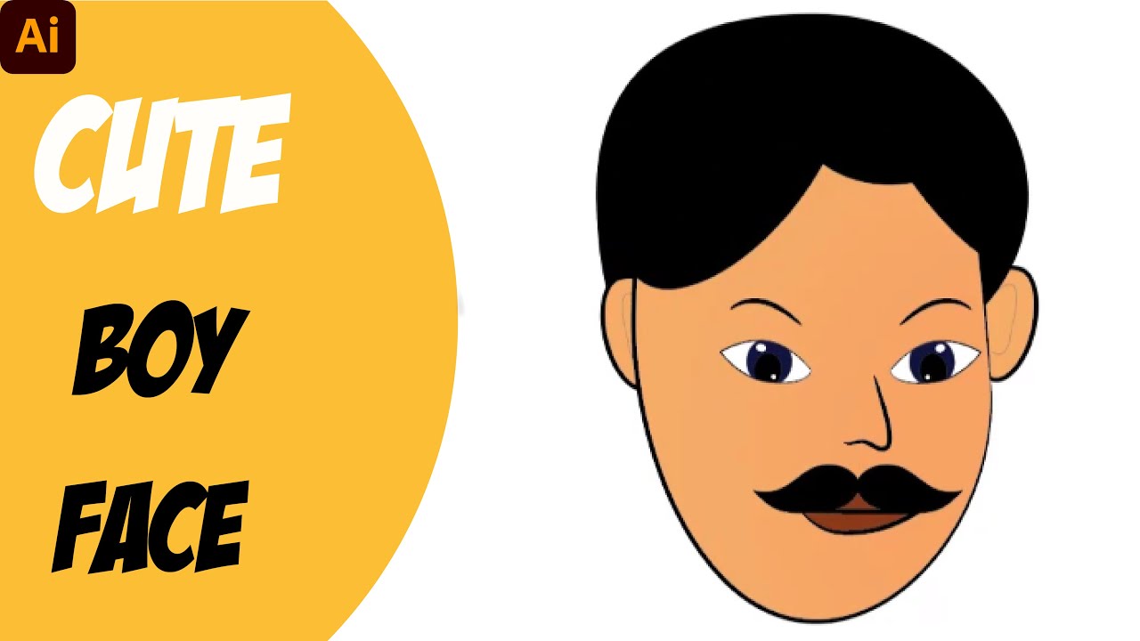 Cute Boy Face Character Design | Tesh Mastery | Adobe illustrator