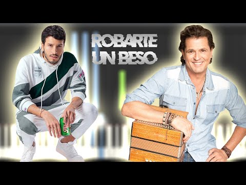 Carlos Vives, Sebastián Yatra - Robarte un Beso | Instrumental Piano Tutorial / Karaoke / MIDI