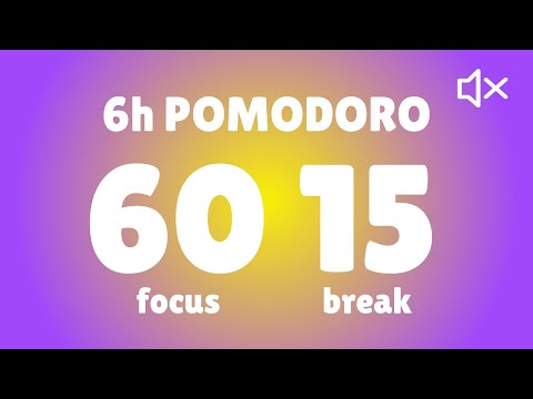 60/15 Pomodoro Technique - 6h study || No Music || Deep focus and Study