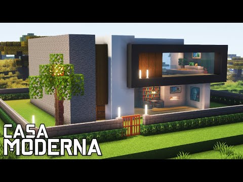 How to make a MODERN HOUSE Design Tutorial Easy Minecraft/How to build a modern design house #4