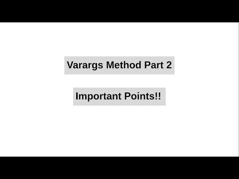 Core Java Varargs Method Part 2
