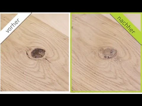 Astfüller - Holzreparatur auf Eichendiele