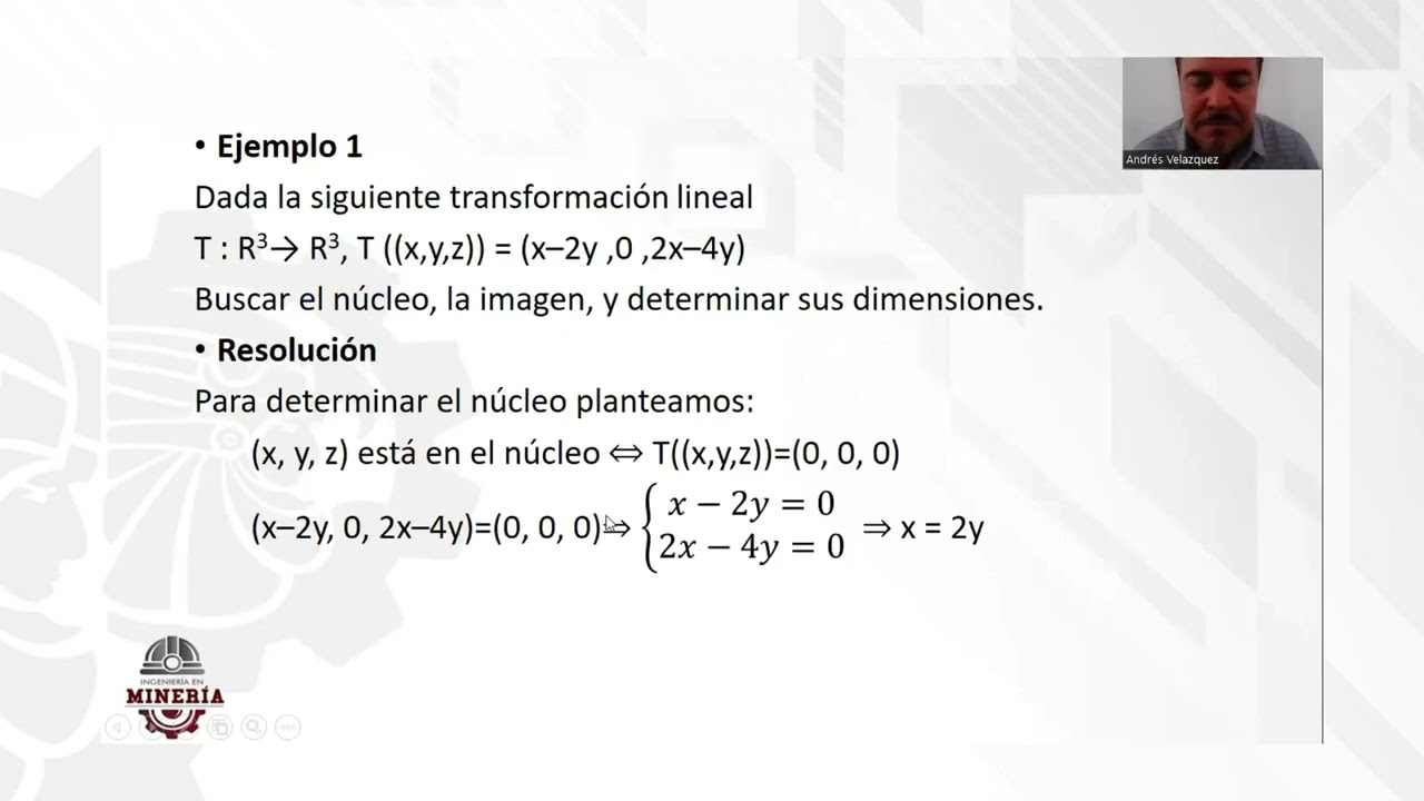 Álgebra Lineal | 5.2 Núcleo e imagen de una transformación lineal | Tecnológico de Sombrerete