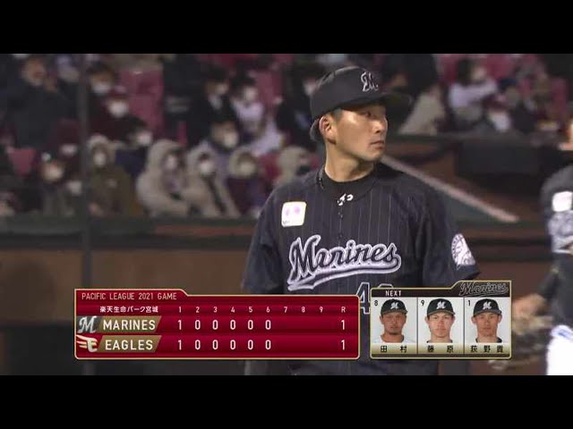 【6回裏】マリーンズ・小島 粘りの投球で6回1失点の好投!! 2021/4/14 E-M