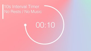 10 Second Interval Timer - Pastel Color Wheel - 10 Hours