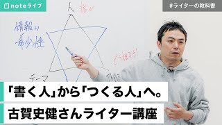 - 「書く人」から「つくる人」へ。 - 『取材・執筆・推敲』出版記念 古賀史健さんライター講座