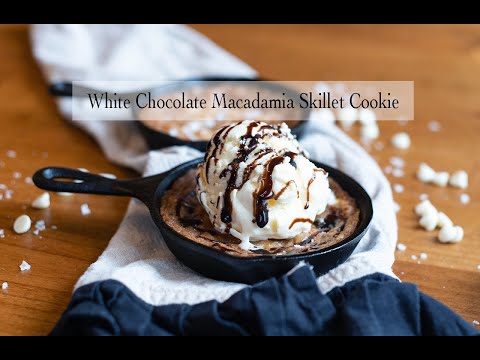 White Chocolate Macadamia Skillet Cookie