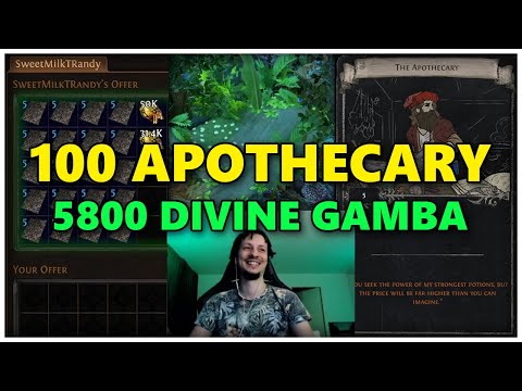 [PoE] 100 Apothecary - 5800 Divine gamba & double corruptions - Stream Highlights #691