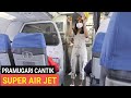 Intip Kesibukan Pramugari Cantik Super Air Jet Indonesia Saat Dalam Pesawat Saat Terbang Perdana
