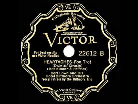 1931 Bert Lown - Heartaches (Biltmore Trio, vocal)
