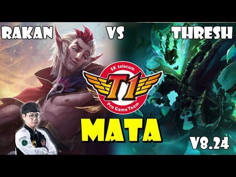 [ SKT T1 Mata ] - Rakan vs Thresh Support - Patch 8.24 KR Ranked - KDA 0/3/18