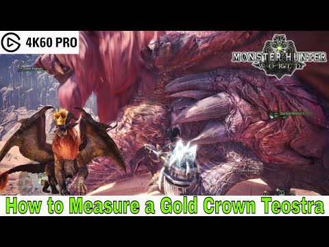 Monster Hunter: World - How to Measure a Gold Crown Teostra (Wildspire Waste) Video
