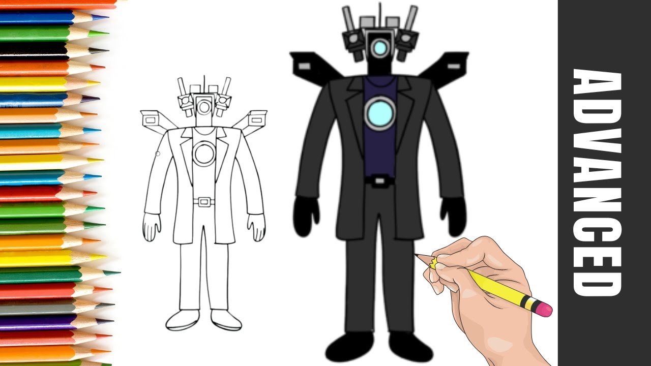 How to DRAW TITAN CAMERAMAN UPGRADED - Skibidi Toilet for Kids