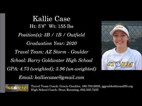 Kallie Case Softball Skills Video - 2020 3B 1B Outfield