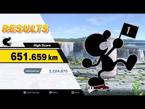 Super Smash Bros. Ultimate - Home-Run Contest, Mr. Game & Watch 651.659km (No Bat Drops)