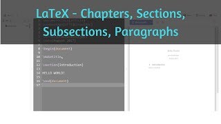 Chapters, Sections, Subsections, Paragraphs in LaTeX | Learn using ShareLaTeX | Learning LaTeX  02