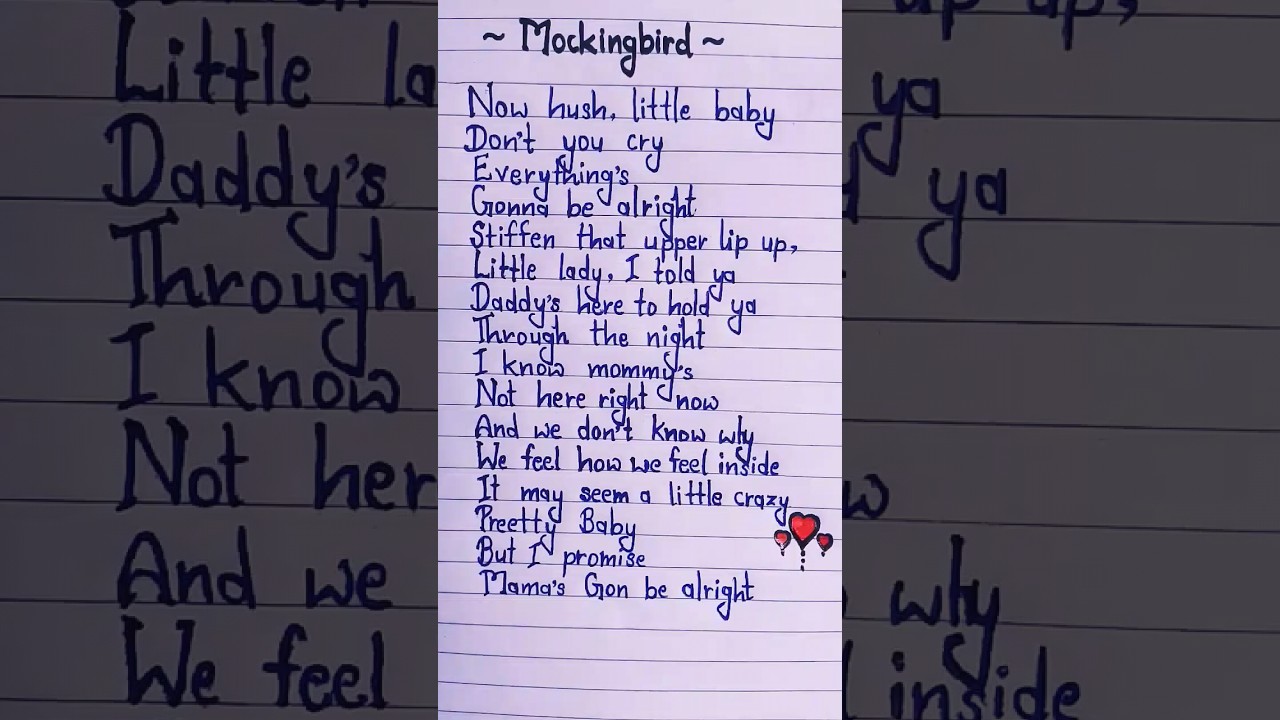 Eminem ~ MockingBird (Lyrics) #lyricvideo #eminem #mockingbird #trending #song