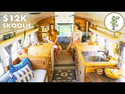 Most Amazing School Bus Tiny House Conversion on a Budget - Full Tour