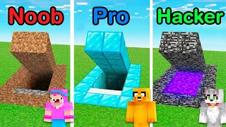 ¡PASAMOS de BUNKER NOOB a BUNKER PRO! 😂🚫 NOOB vs PRO vs HACKER en MINECRAFT