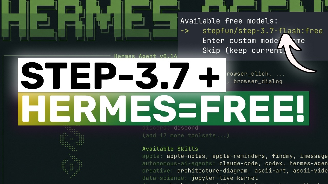 Step-3.7 Flash FULLY FREE Unlimited API + Hermes Agent: THIS IS ACTUALLY CRAZY!