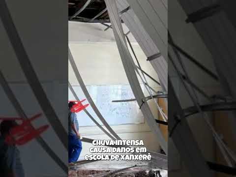 Chuva intensa causa danos em escola de Xanxerê/SC