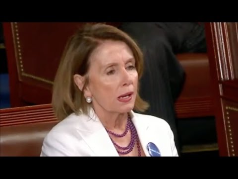 , title : 'Nancy Pelosi Reaction to Trump’s First Presidential Address to Congress'