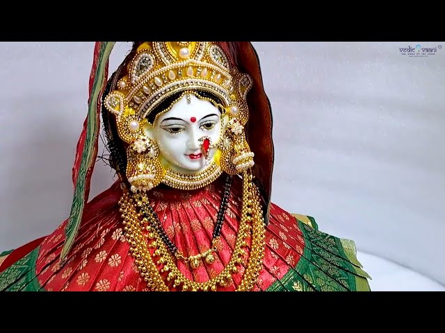 Traditional MahaLakshmi Vratam Devi Face with Shringar Set video