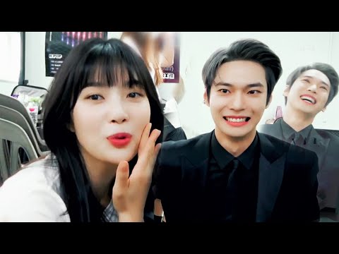joy teaching her bestie (nct doyoung) the 'blow confetti' dance