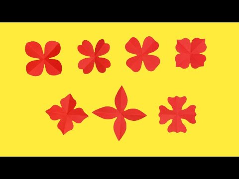 How to Make Easy 4 Petal Paper Flowers | A Very Simple Paper Flower for Beginners