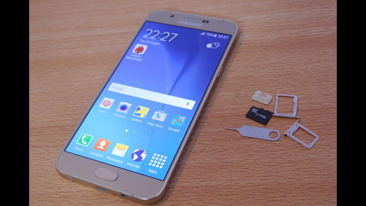 Samsung Galaxy A8 - How To Insert SIM Card & Micro SD Card Easily HD