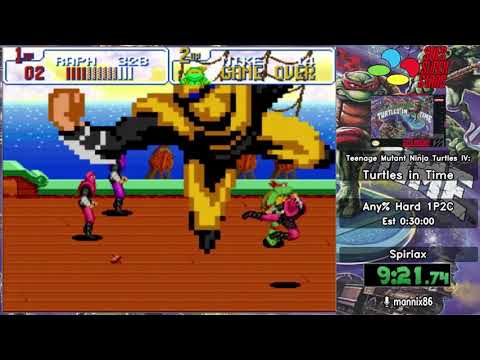 SNES Super Stars 2018 [121] - TMNT IV (Any% Hard 1P2C) by Spiriax