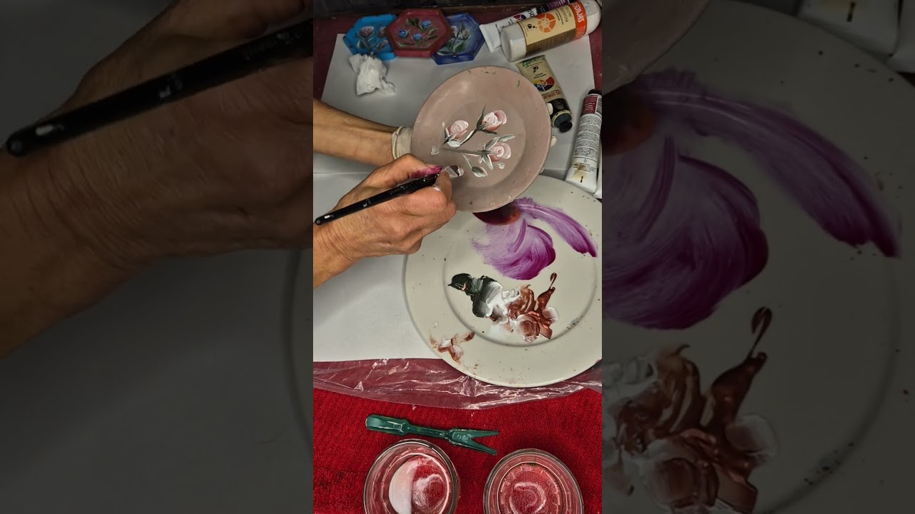 Painting Roses on Fine Art Concrete Items