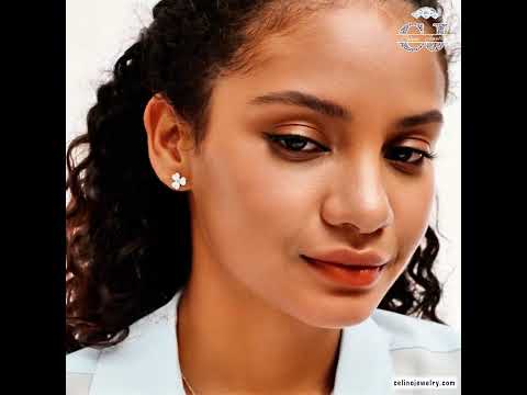 Silver Moissanite Stud Earrings Small product video