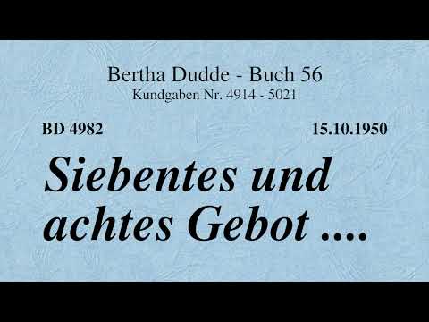 BD 4982 - SIEBENTES UND ACHTES GEBOT ....